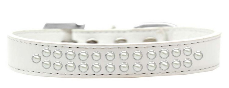 Two Row Pearl Size 12 White Dog Collar